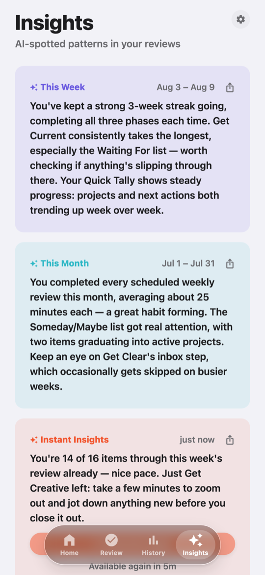 Clear & Current AI-generated insights